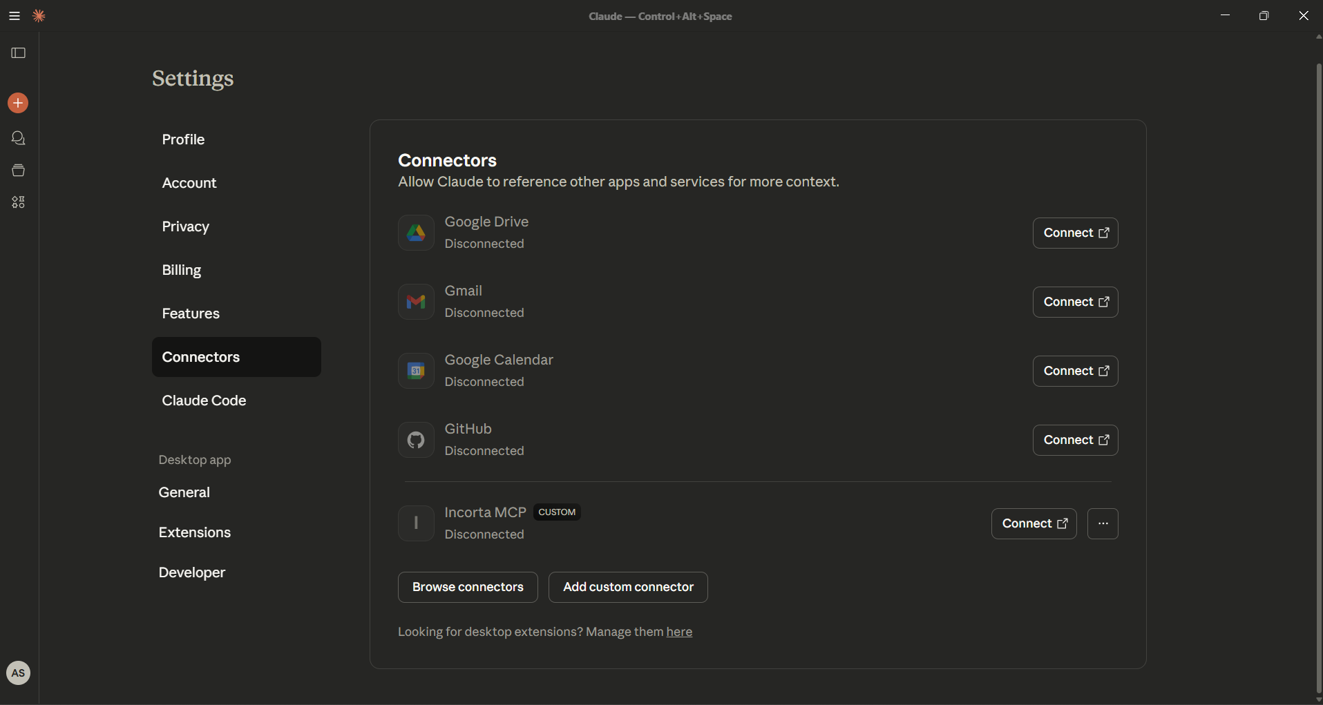 Add custom connector in Claude
